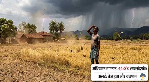 छत्तीसगढ़ में मानसून की दस्तक जल्द: राजनांदगांव में 44 डिग्री का टॉर्चर, रायपुर में आज भी बरसेंगे बदरा!